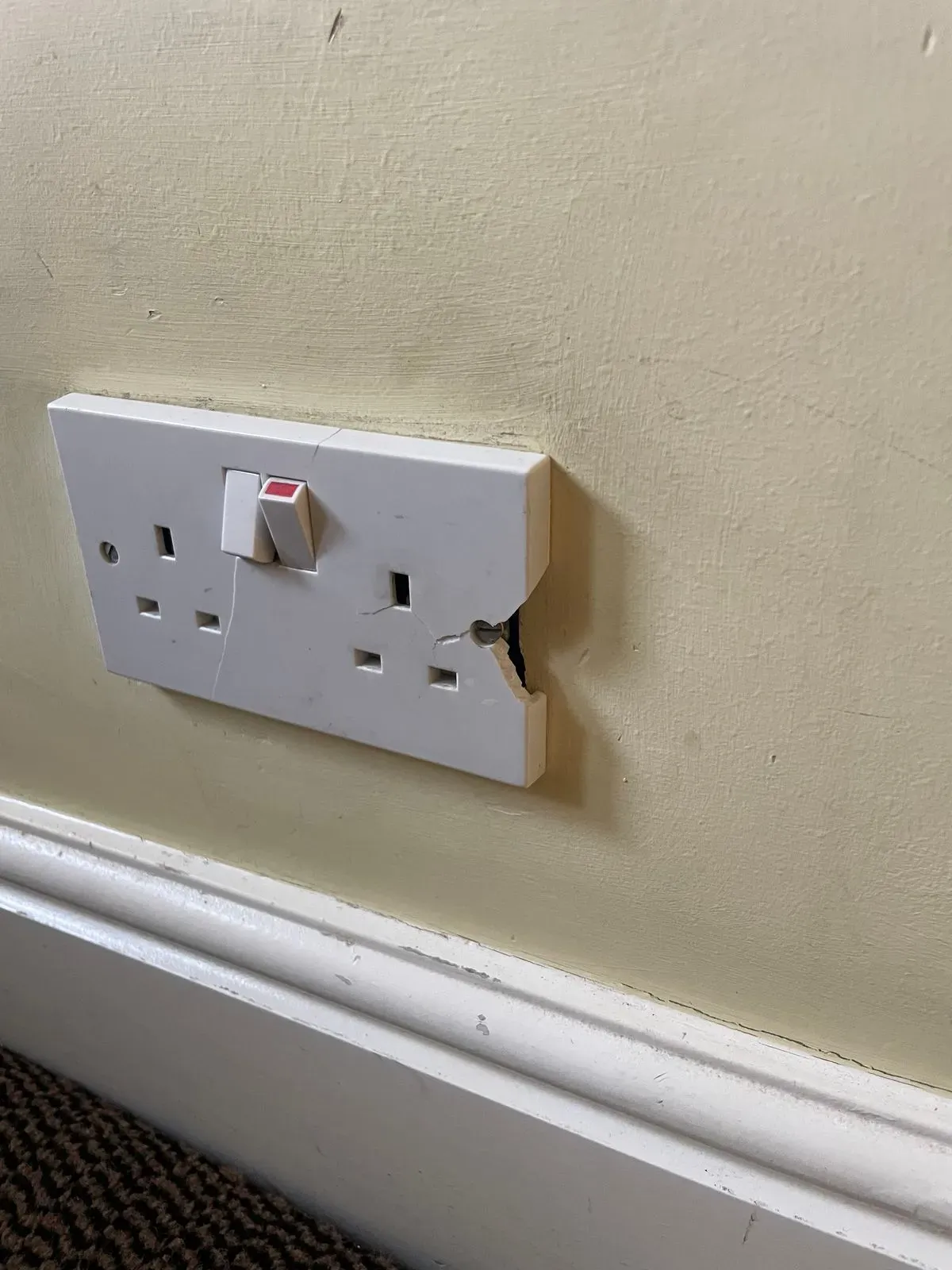 Damaged socket  and switch replacements image background image