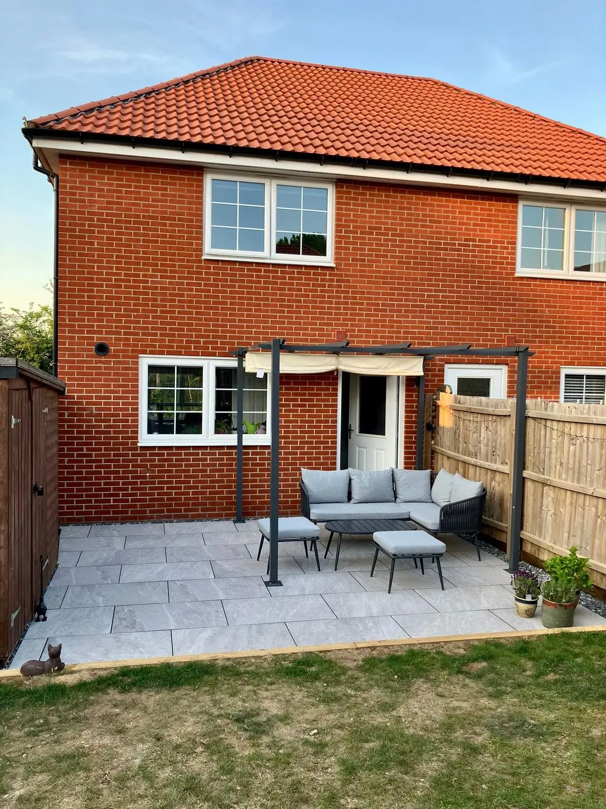 Beautifully designed patio in Attleborough with seating area
