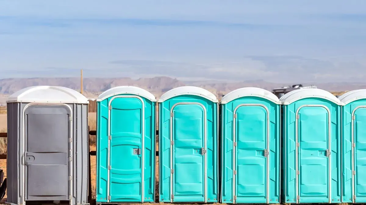 Modern portable toilets at an outdoor event in Crowborough