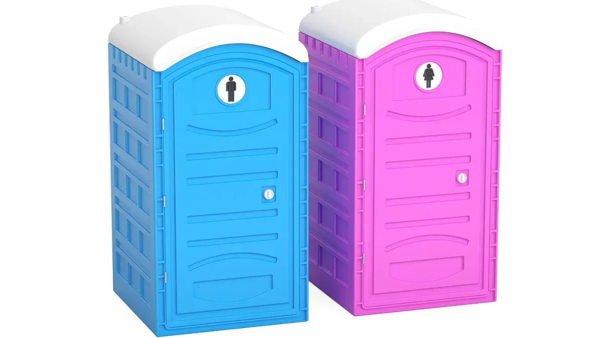 Portable toilets at a construction site in Crowborough