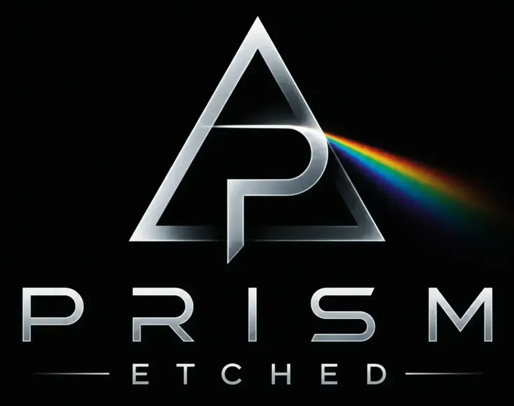 Prism etched logo