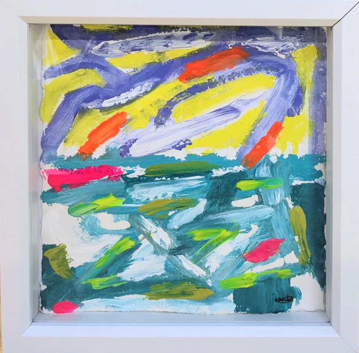 NigelWaters-AbstractDevonSeascape-AcrylicOnCanvas-24x24cm-Framed-£300 collection background image