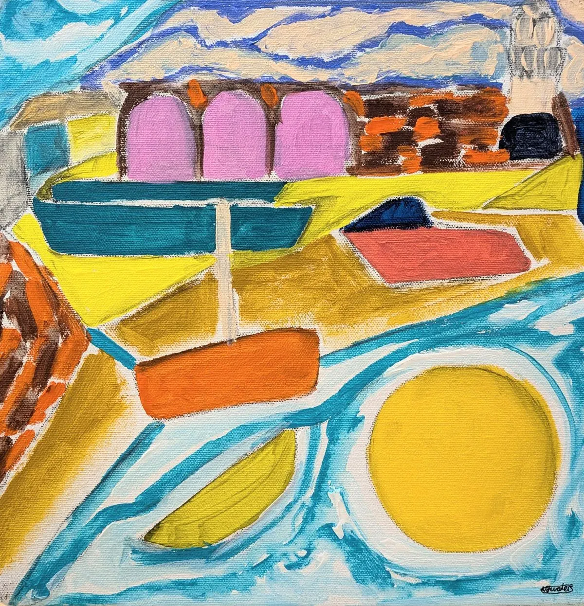 St Ives Abstract Harbour and Boats thumbnail image
