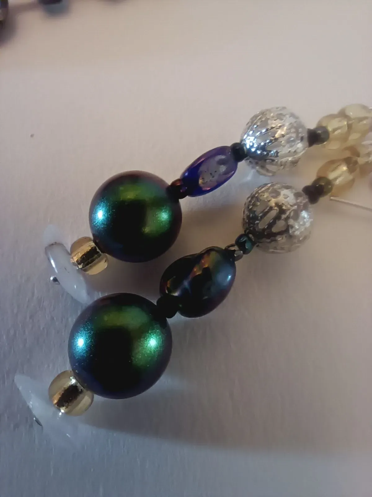 Green bead errings thumbnail image
