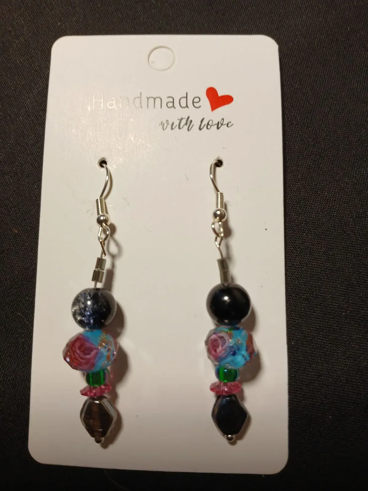 blue pink floral bead thumbnail image