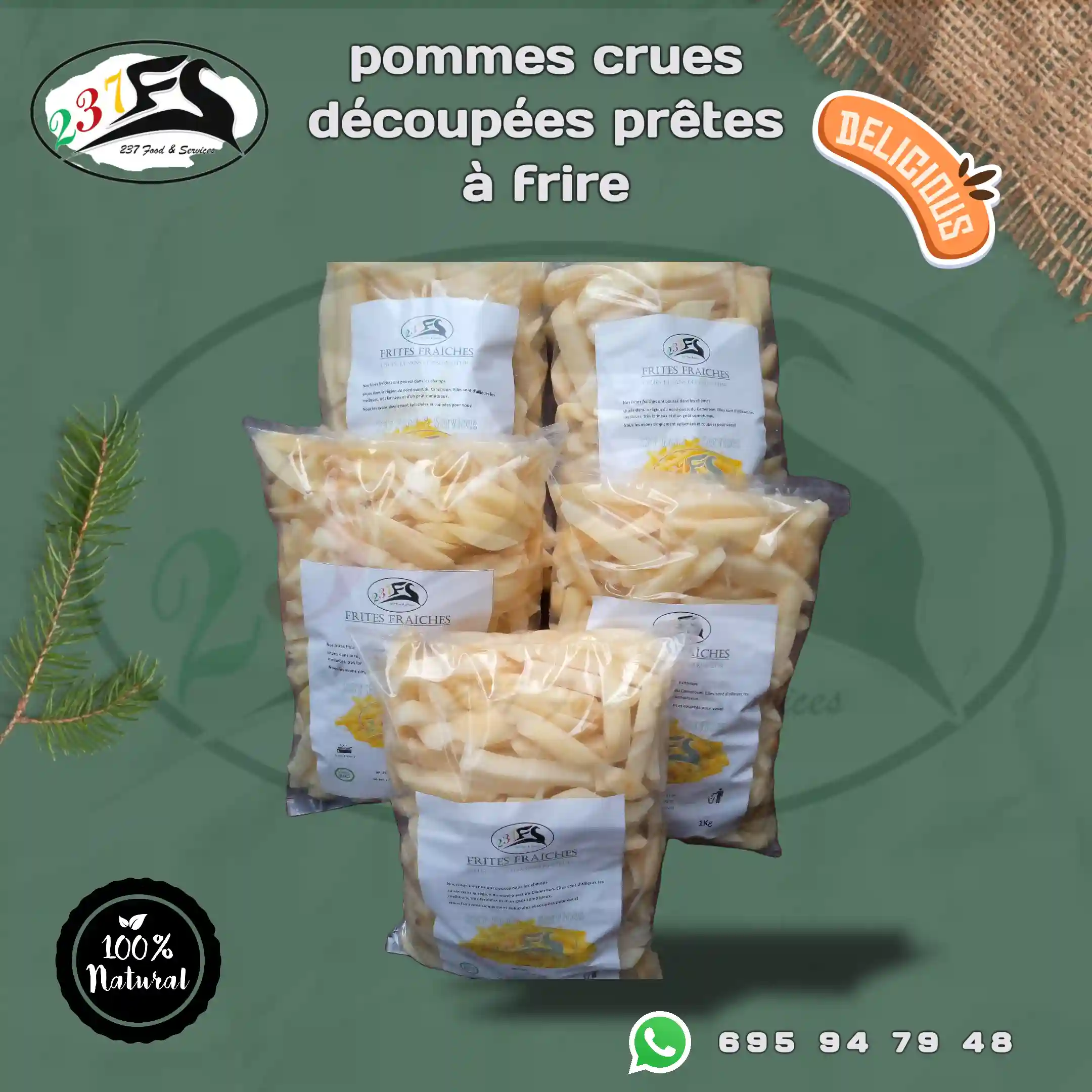 Pommes crues et découpées - Potato - Douala 2