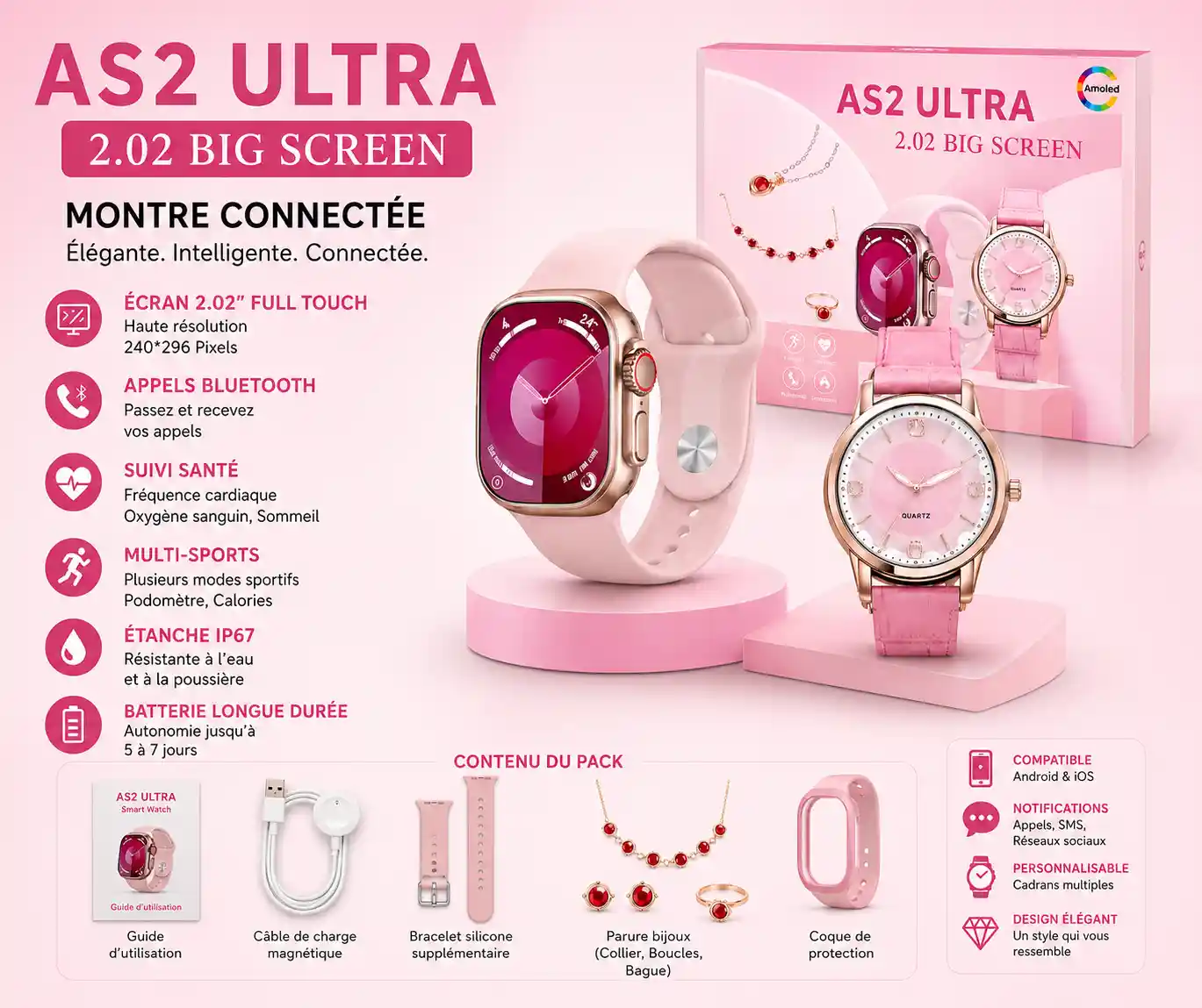 Montre Connectée avec Bijoux - Other Brand - Douala