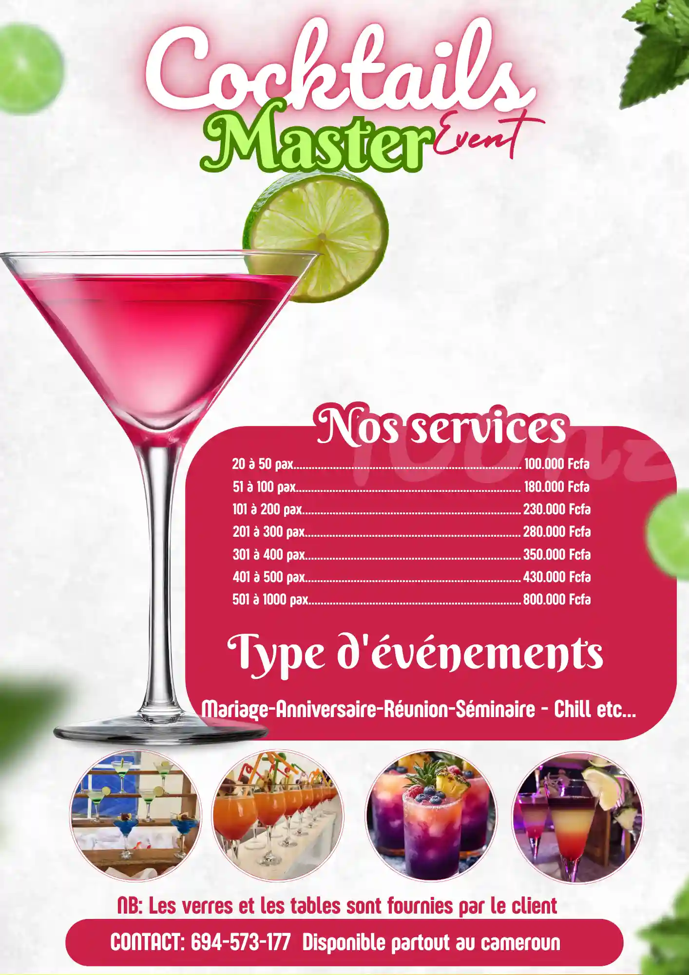 Apéro cocktail even - Home & Office Delivery Only - Yaounde 2