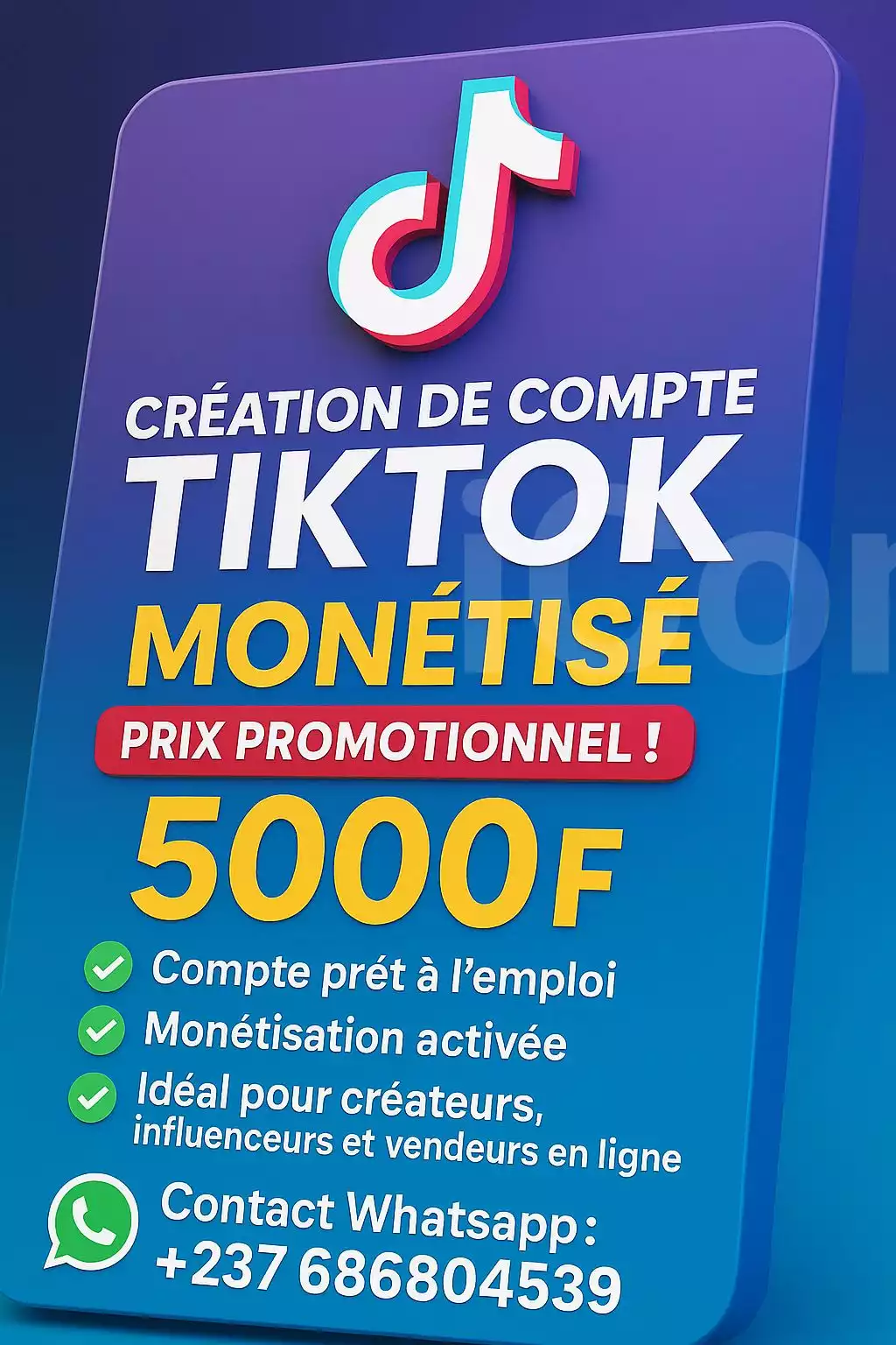 CRÉATION DES COMPTES TIKTOK - Bafoussam 2