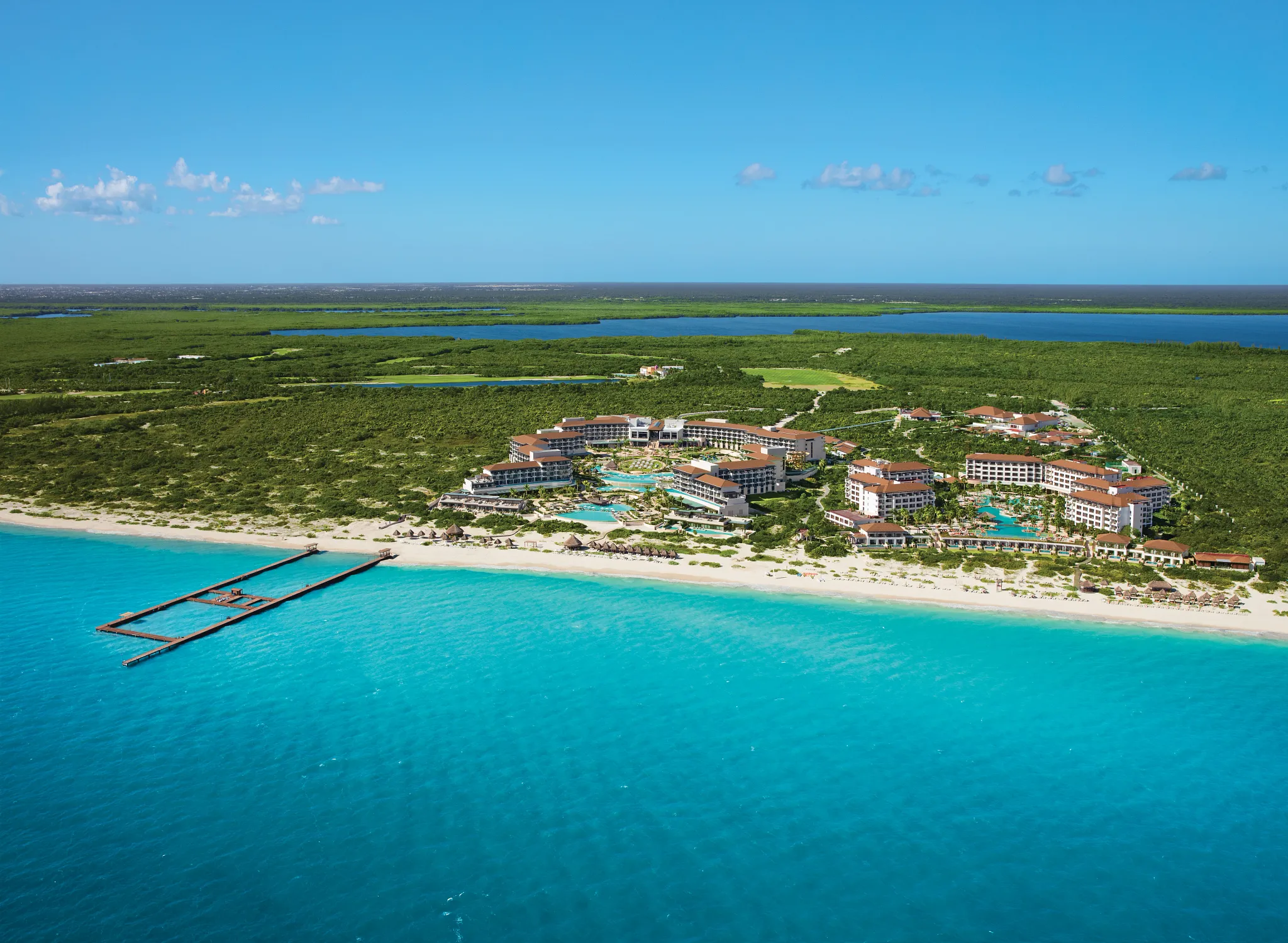 Dreams Playa Mujeres from the air