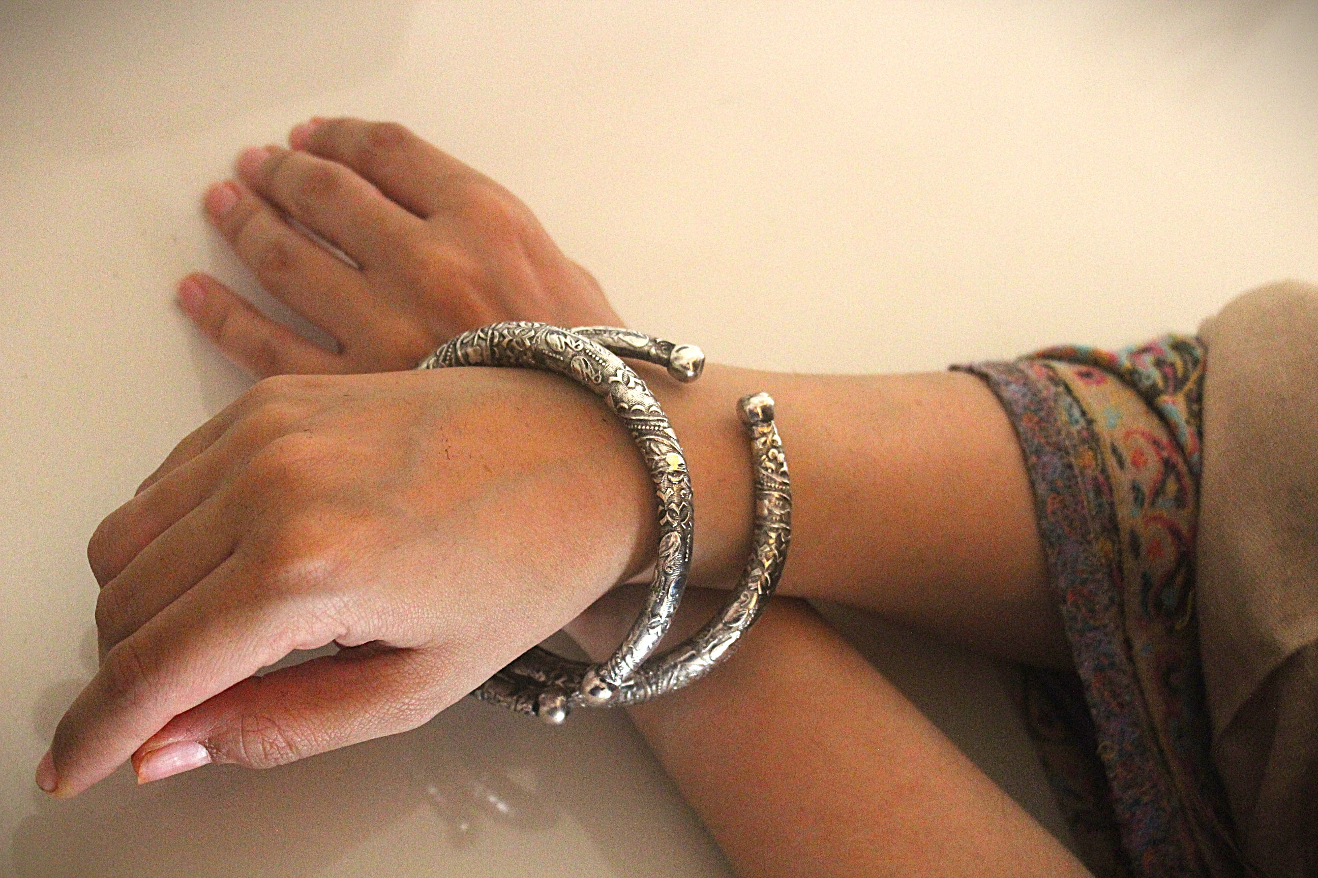 Oxidised German Silver Plated Bangle Bracelet for Girls, Accessories Jewellery Birthday & Anniversary Gift