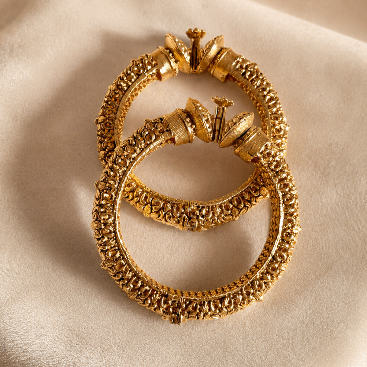 Antique Gold Finish Bridal Kada Bangles