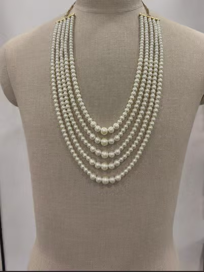 Layered Imitation Pearl Multi-Strand Necklace
