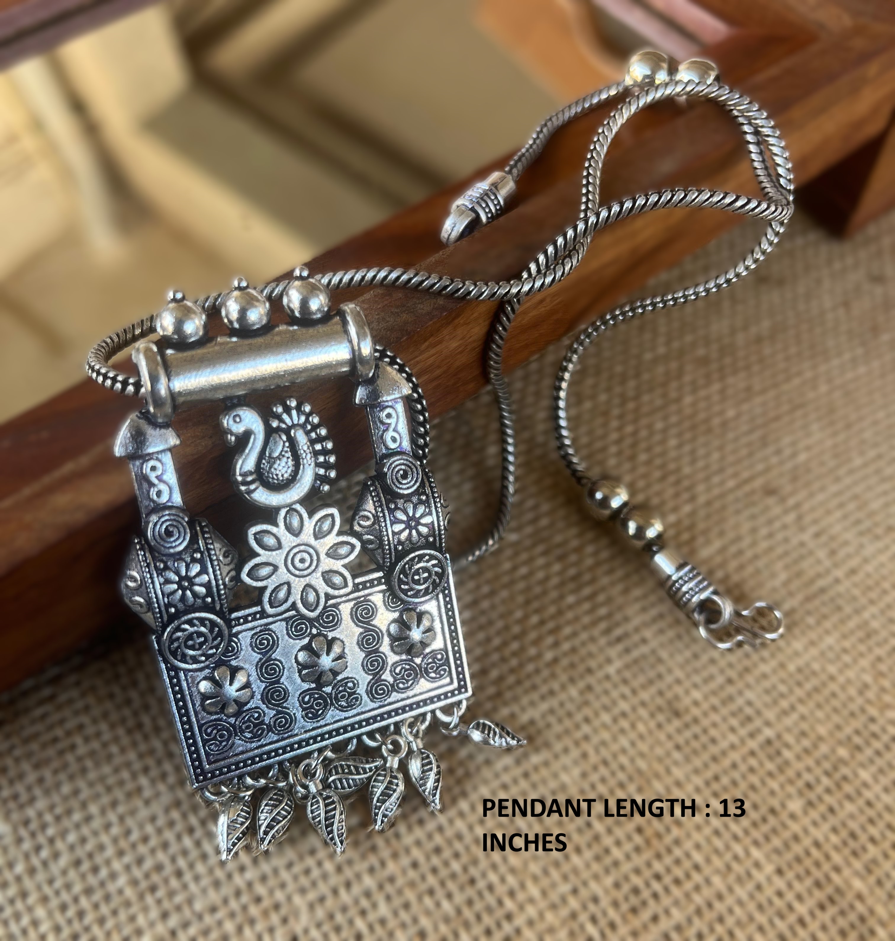 Daily wear Indian Necklace Oxidised German silver necklace 21 inch approx total length Kolhapuri Necklace Oxidised Pendant for Women