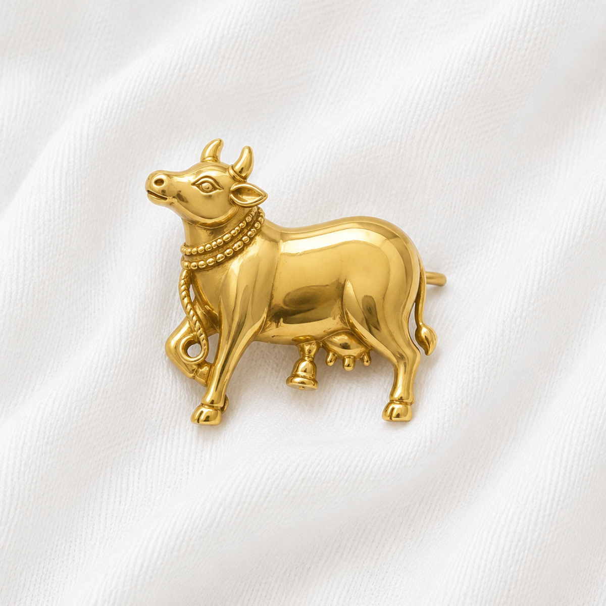 Gold Nandi Cow Ring