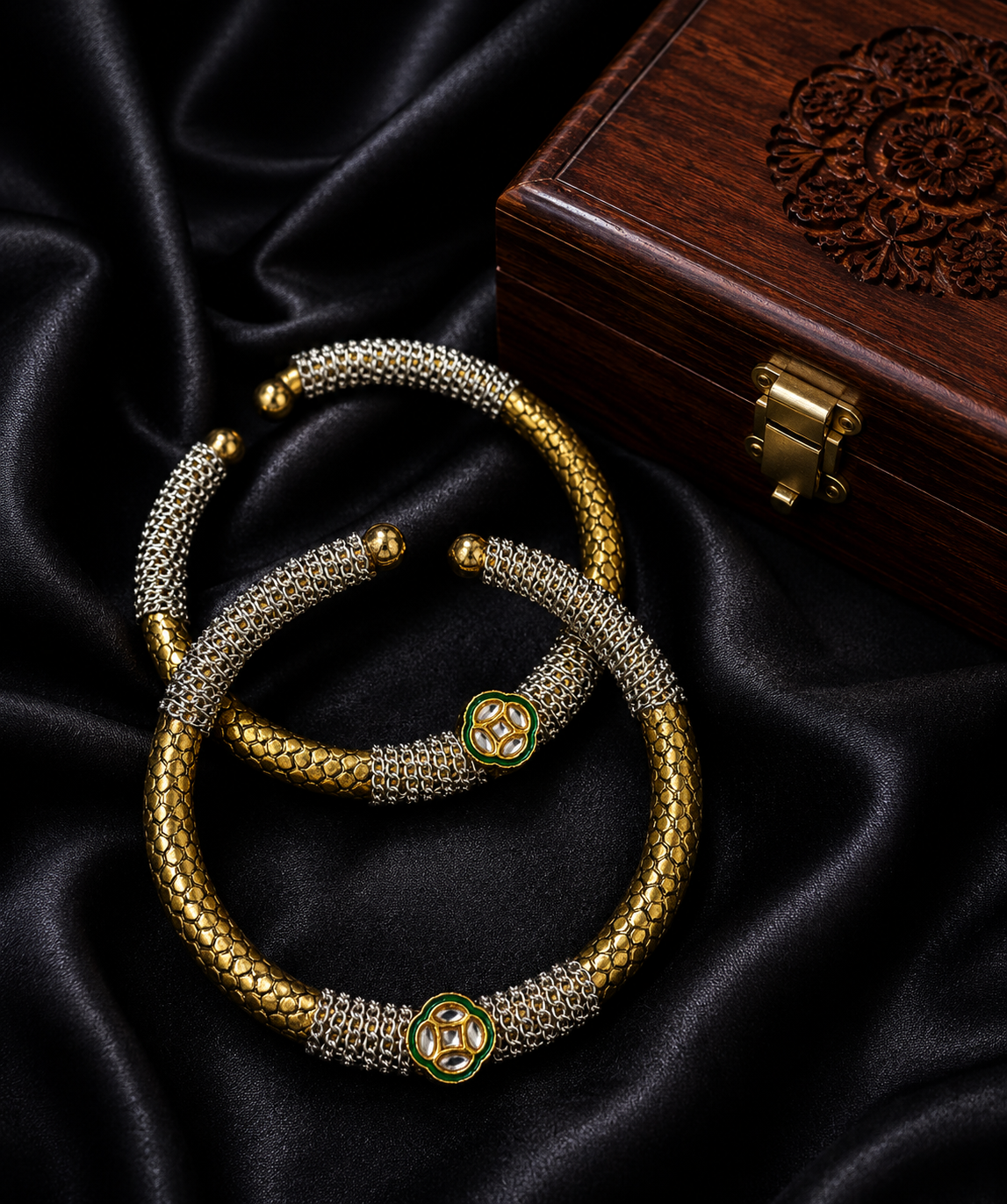 Dual Tone Statement Anklet Cuffs