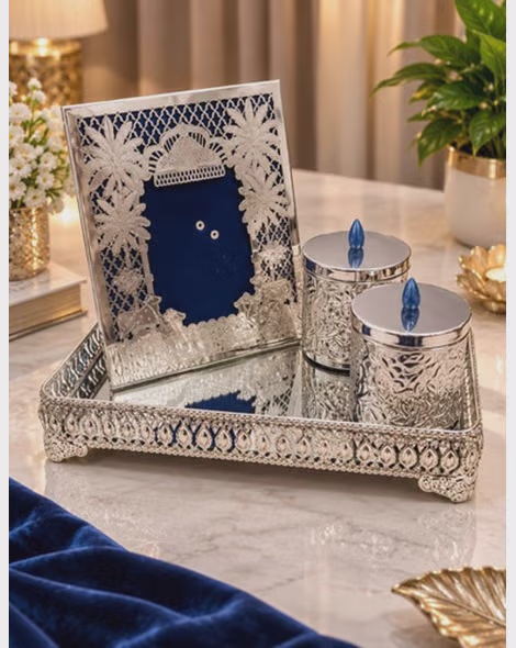 Silver Plated Decorative Tray Set