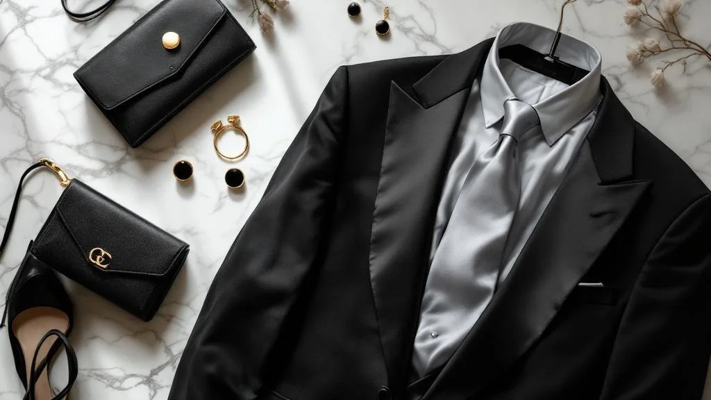 Invitados elegantes en un matrimonio siguiendo el dress code indicado en la invitación