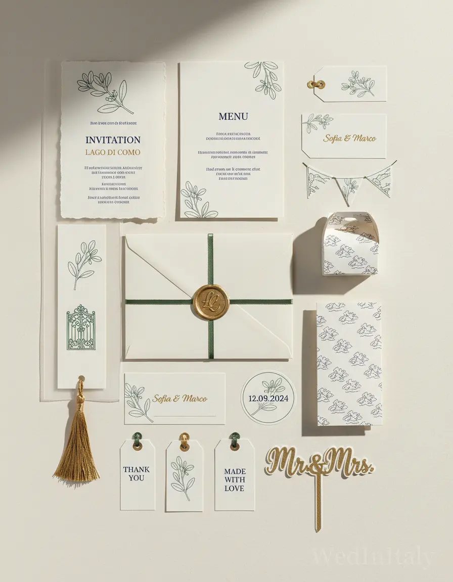 Botanico a linea — Lago di Como wedding kit