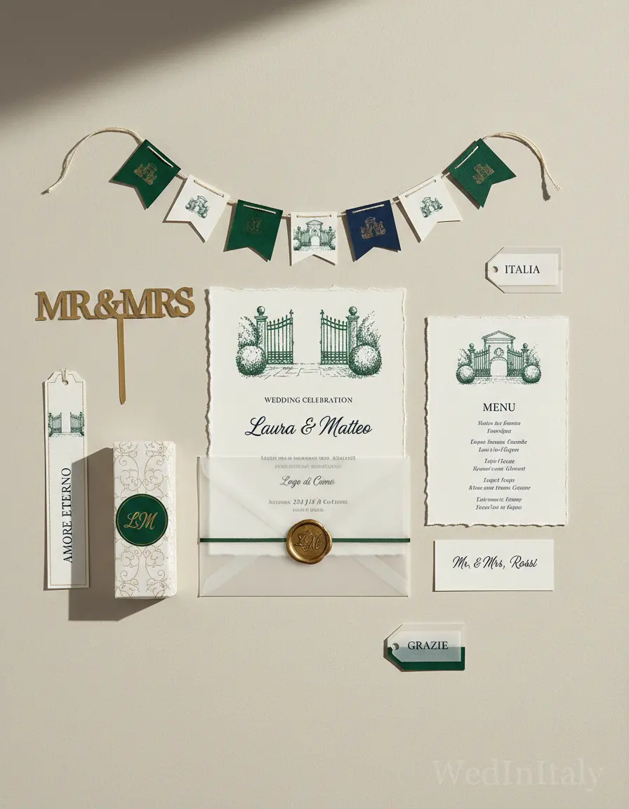 Lago di Como — illustrated wedding kit