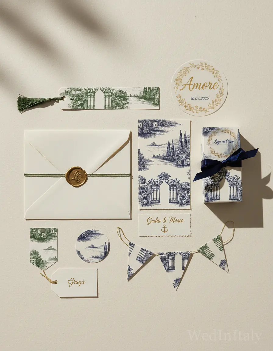 Toile de jouy — Lago di Como wedding kit