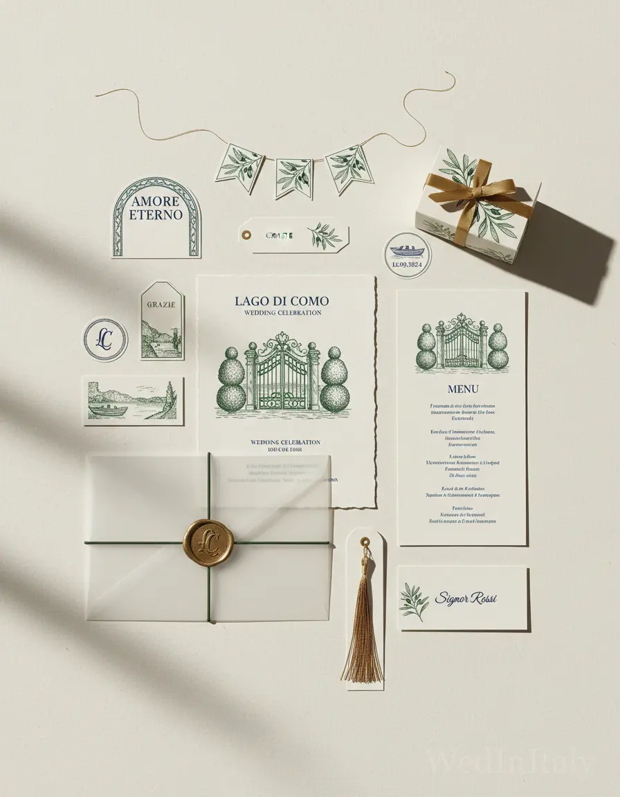 Incisione — Lago di Como wedding kit