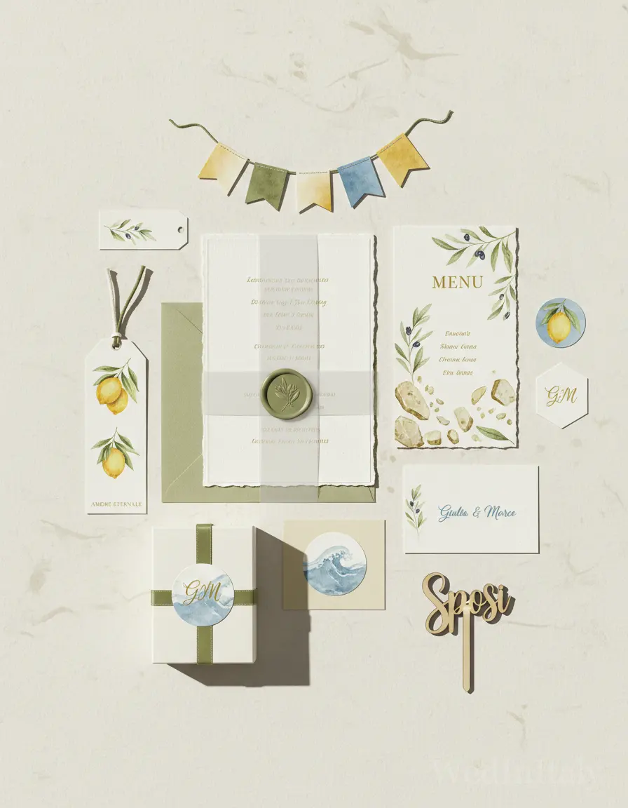 Lago di Garda — illustrated wedding kit