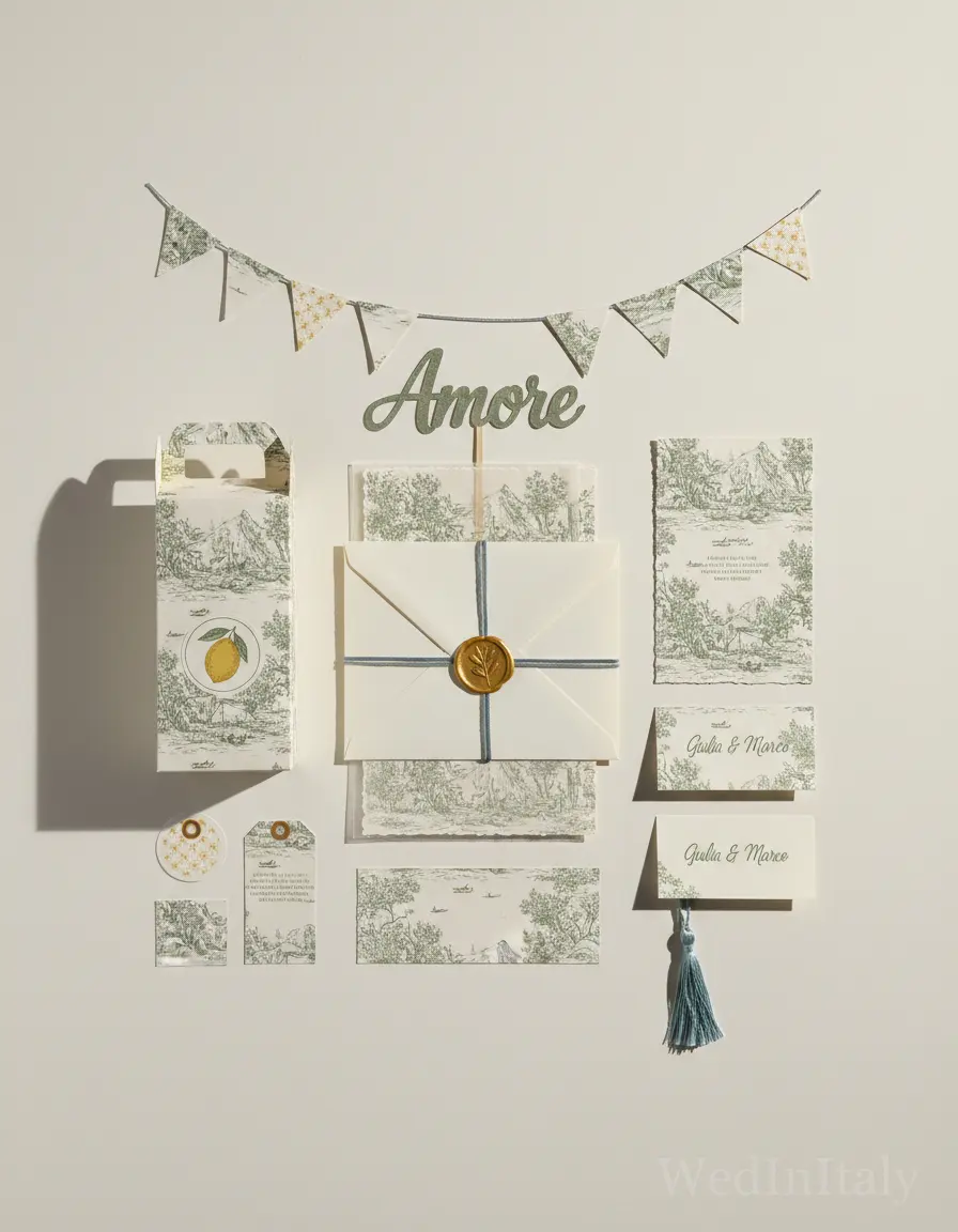 Toile de jouy — Lago di Garda wedding kit