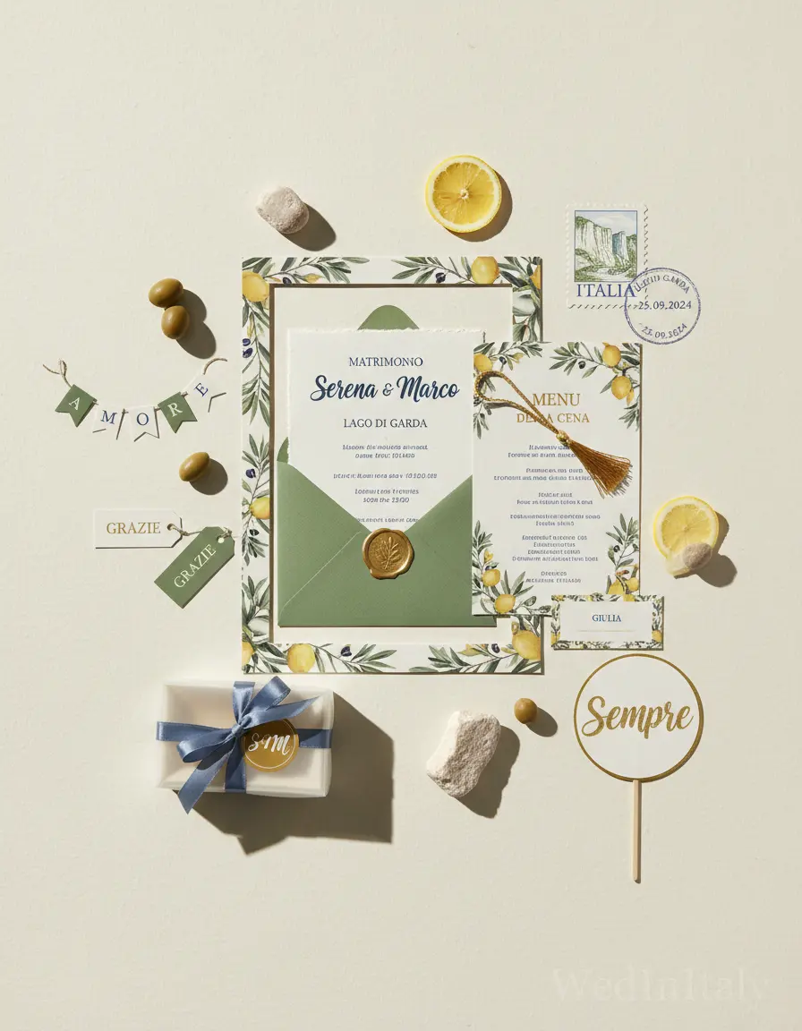 Cartolina vintage — Lago di Garda wedding kit