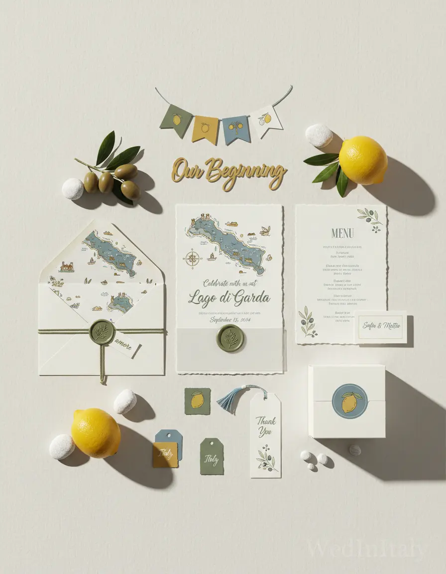 Mappa illustrata — Lago di Garda wedding kit