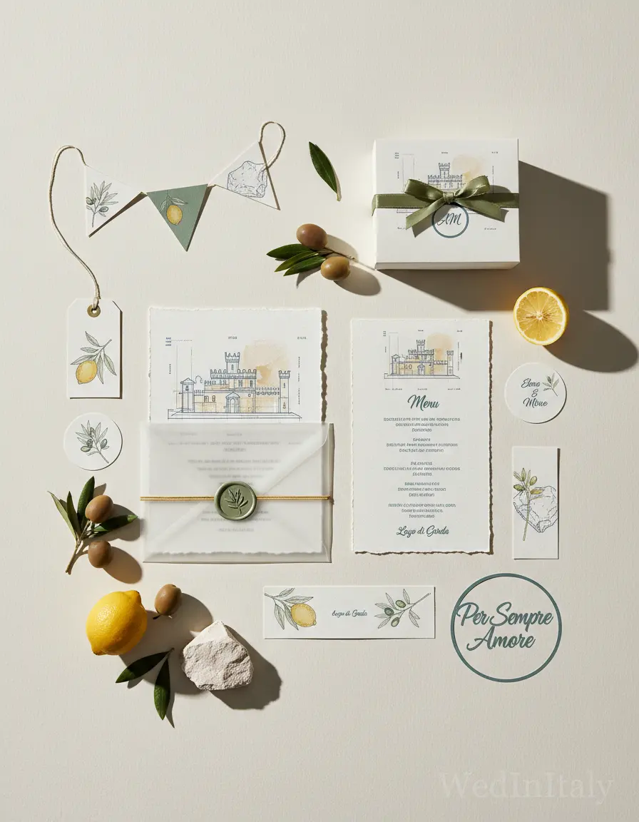 Prospetto architettonico — Lago di Garda wedding kit