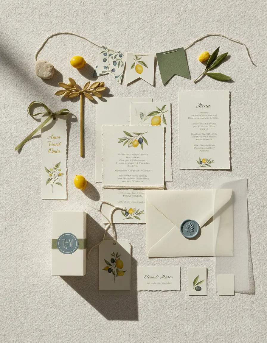 Spina di pesce — Lago di Garda wedding kit