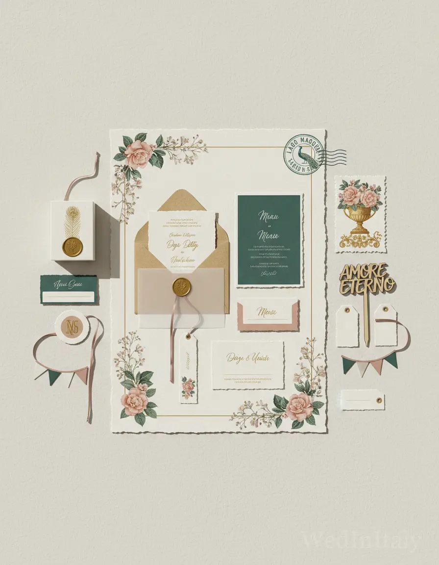 Cartolina vintage — Lago Maggiore wedding kit