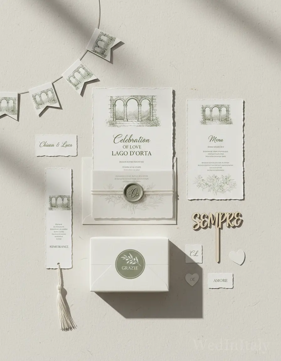 Schizzo a china — Lago d'Orta wedding kit