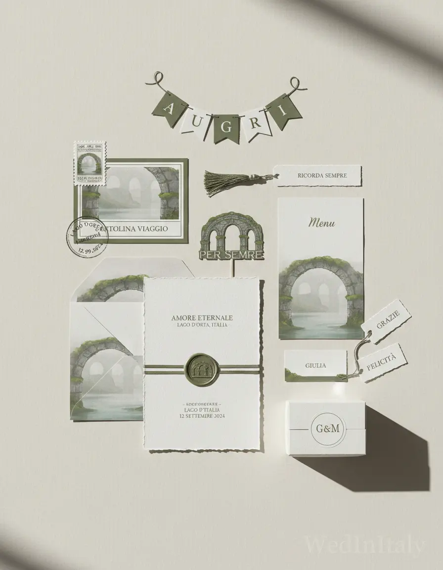 Cartolina vintage — Lago d'Orta wedding kit