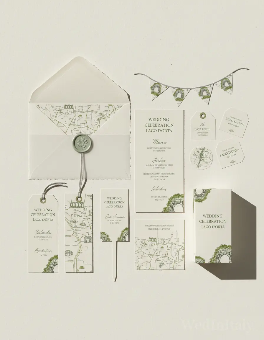 Mappa illustrata — Lago d'Orta wedding kit