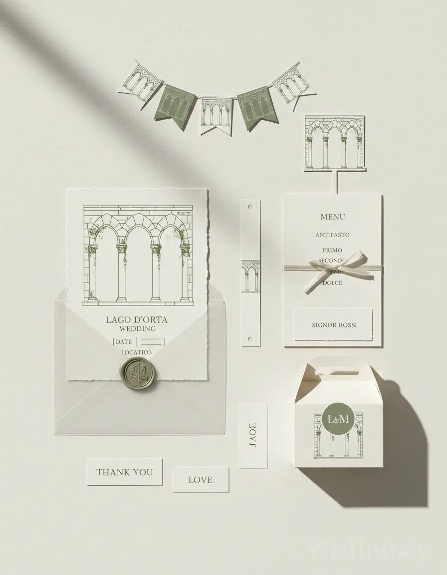 Prospetto architettonico — Lago d'Orta wedding kit