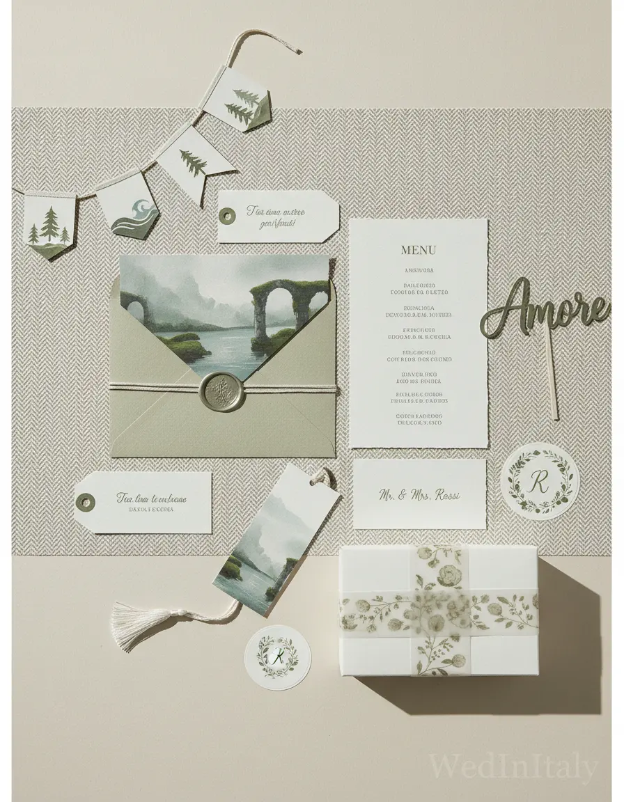 Spina di pesce — Lago d'Orta wedding kit