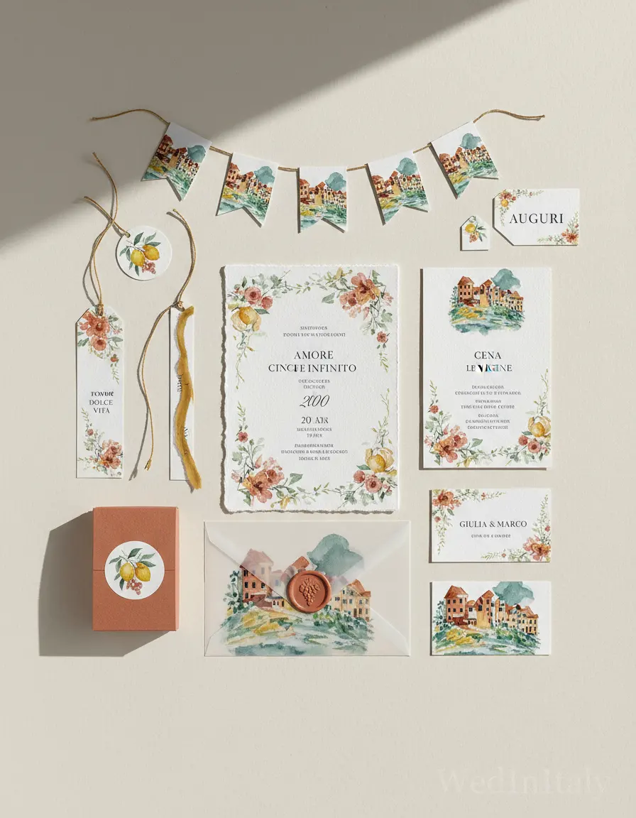 Cinque Terre — illustrated wedding kit