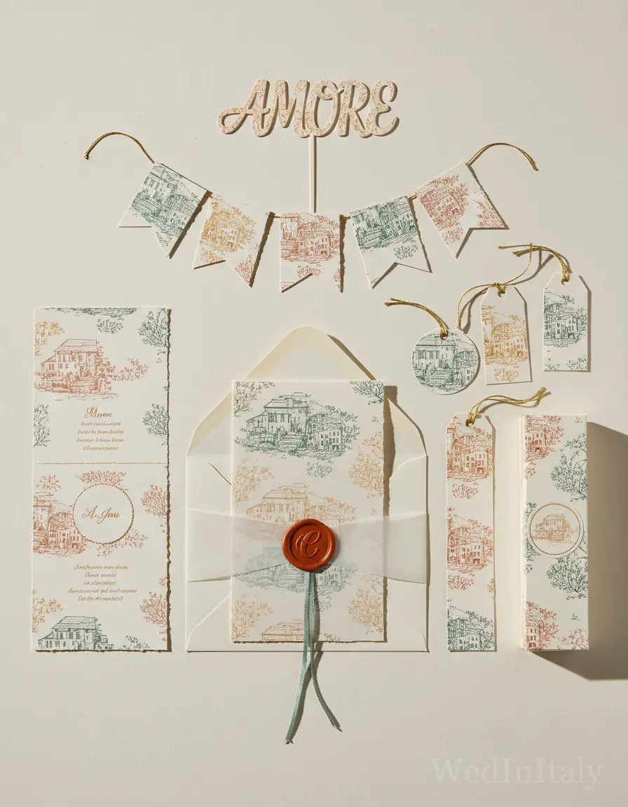 Toile de jouy — Cinque Terre wedding kit