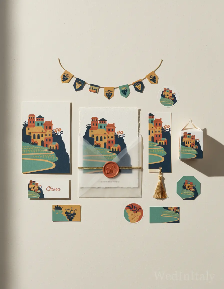 Silhouette ritagliata — Cinque Terre wedding kit