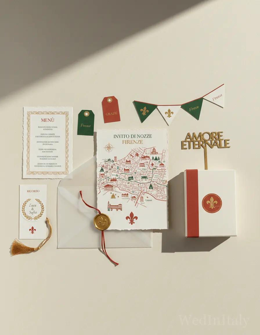 Mappa illustrata — Firenze wedding kit