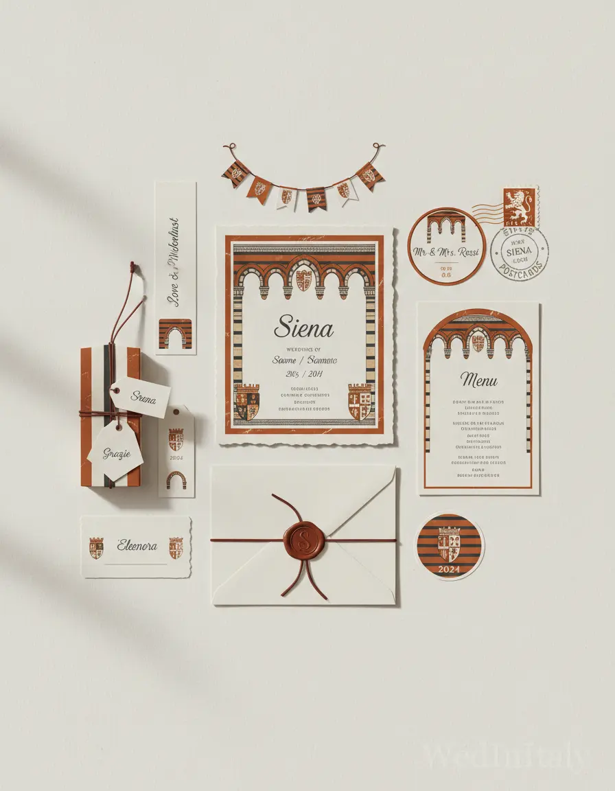 Cartolina vintage — Siena wedding kit
