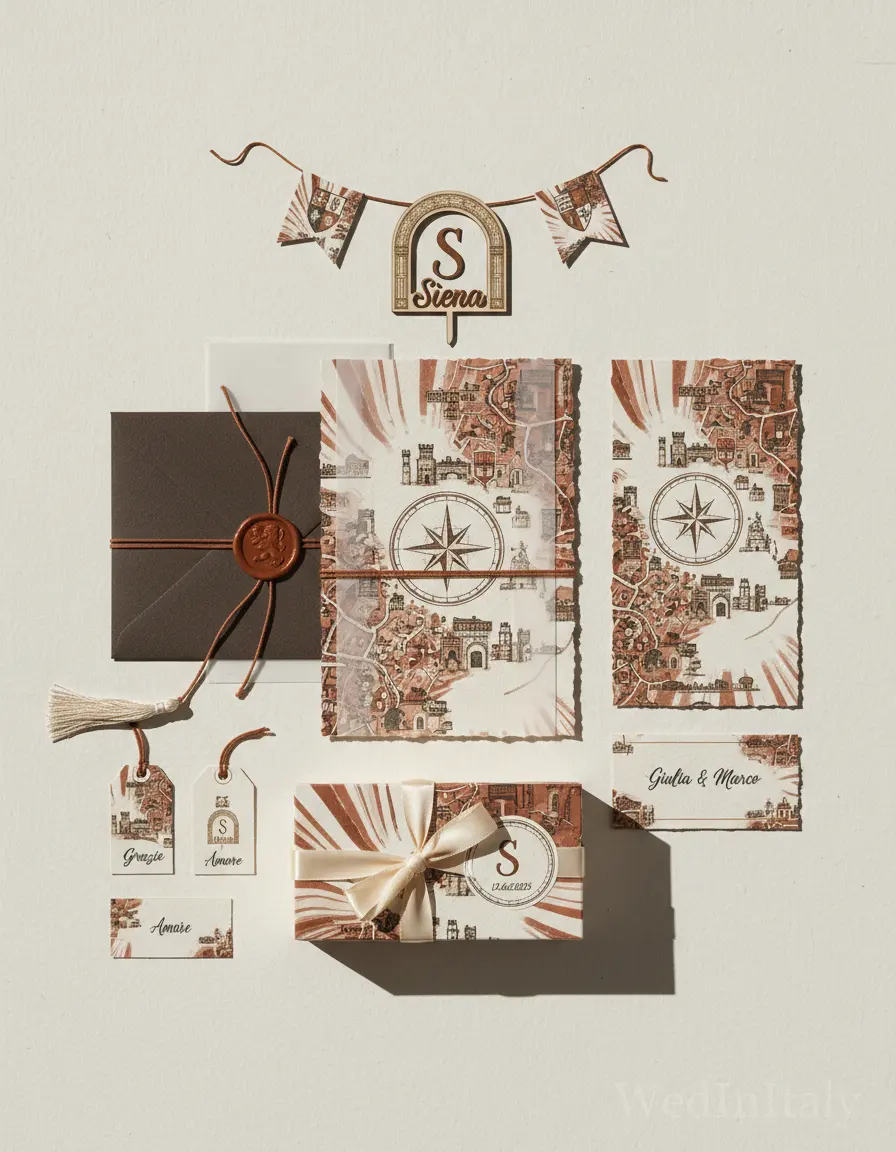 Mappa illustrata — Siena wedding kit
