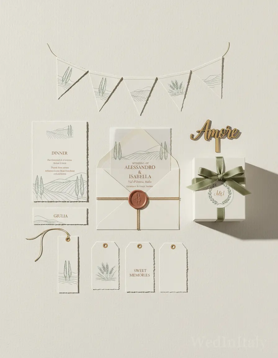 Botanico a linea — Val d'Orcia wedding kit