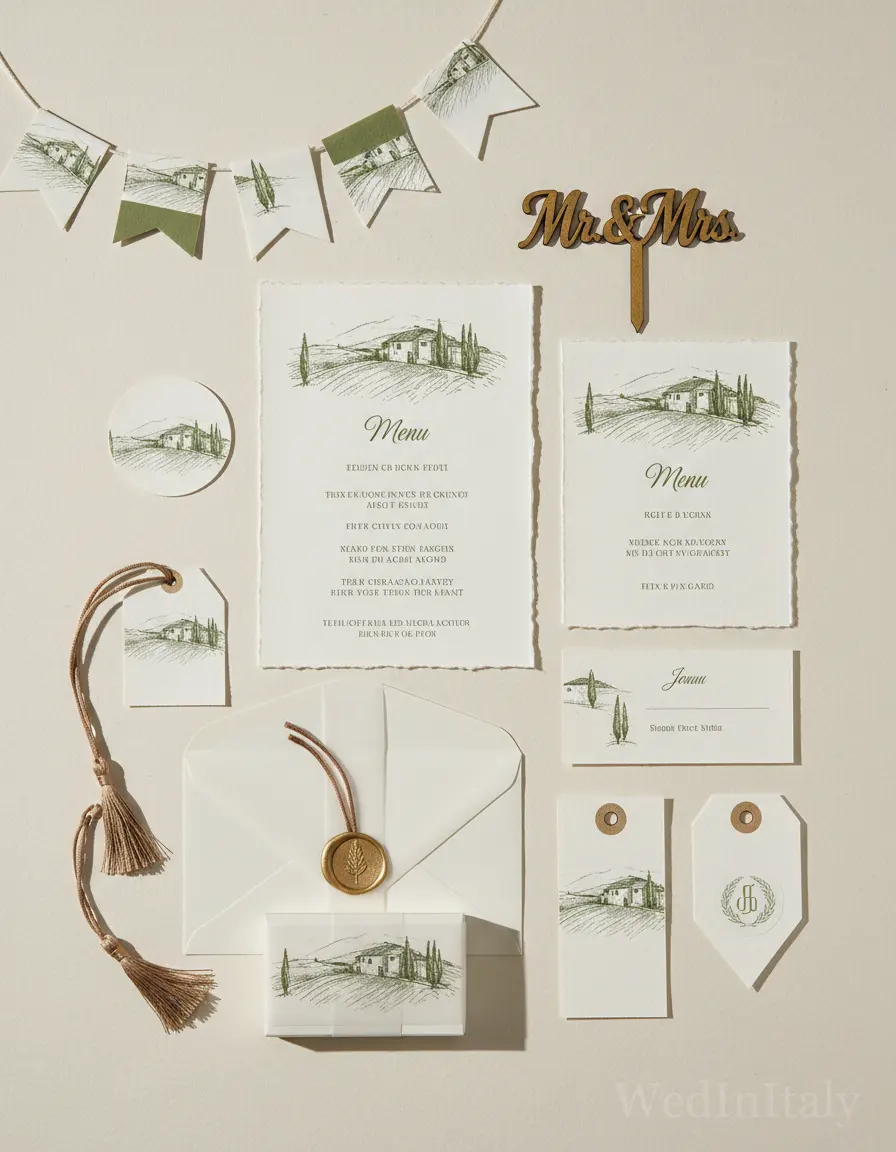 Val d'Orcia — illustrated wedding kit