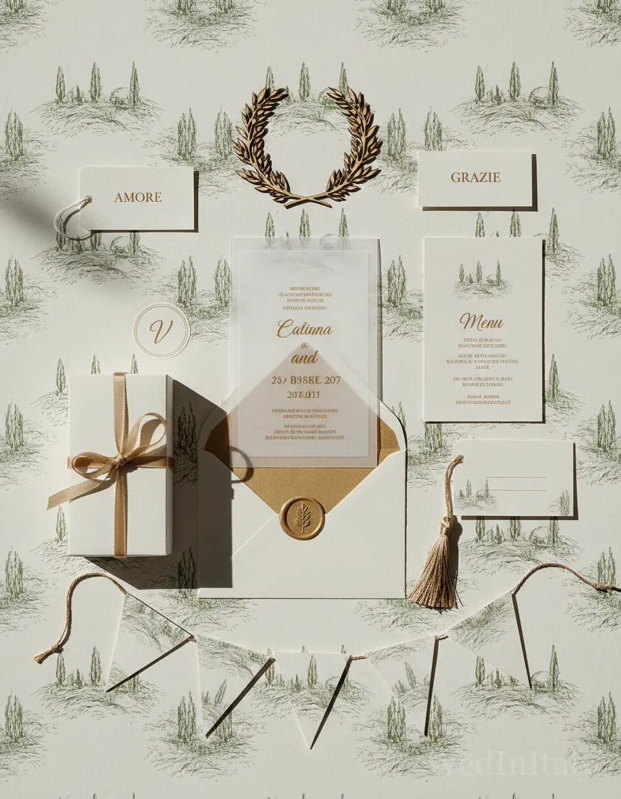 Toile de jouy — Val d'Orcia wedding kit