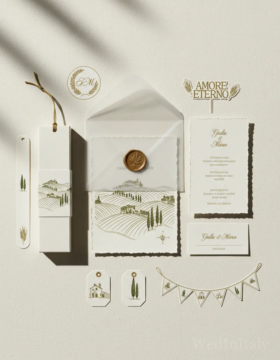 Mappa illustrata — Val d'Orcia wedding kit