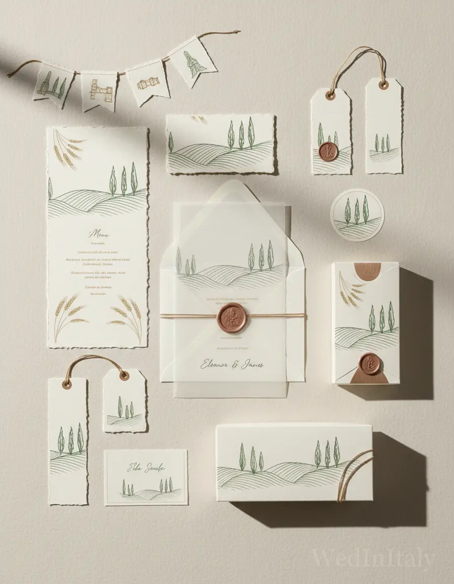 Prospetto architettonico — Val d'Orcia wedding kit