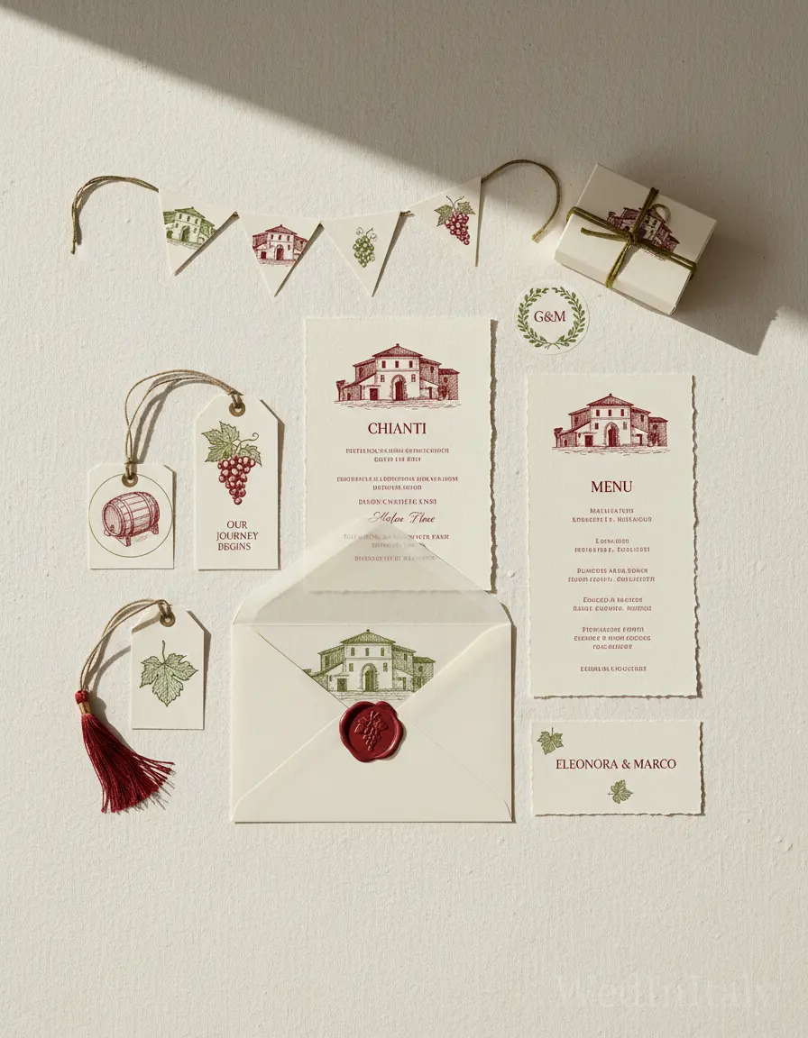 Schizzo a china — Chianti wedding kit